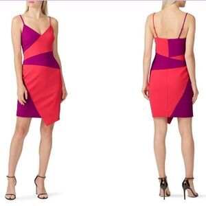 Nicole Miller Pink and Purple Asymmetrical dress size 4